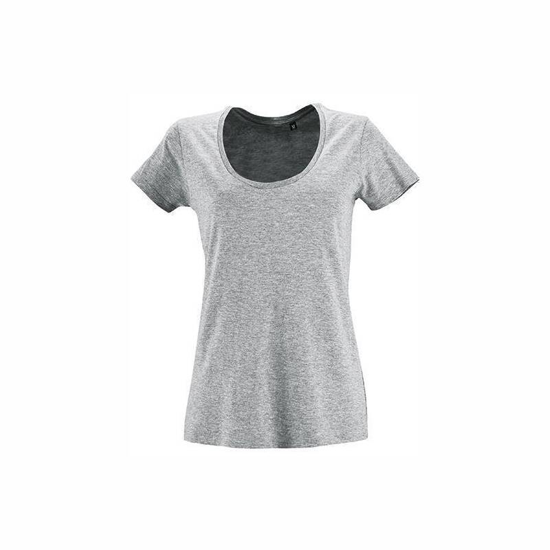 Shirt Ladies Round-Neck in Grey Melange Damen S