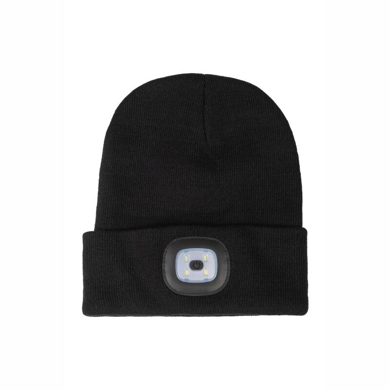 LED Strickmütze Beanie Schwarz